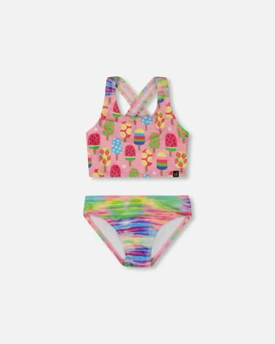 Deux Par Deux Kids'  Little Girl's Printed Two-piece Swimsuit Multicolored