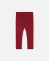 DEUX PAR DEUX DEUX PAR DEUX LITTLE GIRL'S RIB LEGGINGS BURGUNDY