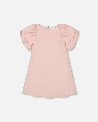 Deux Par Deux Kids' Little Girl's Seersucker Dress Blush Pink