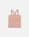 Deux Par Deux Little Girl's Smocked Tank Top Light Old Pink In Pink