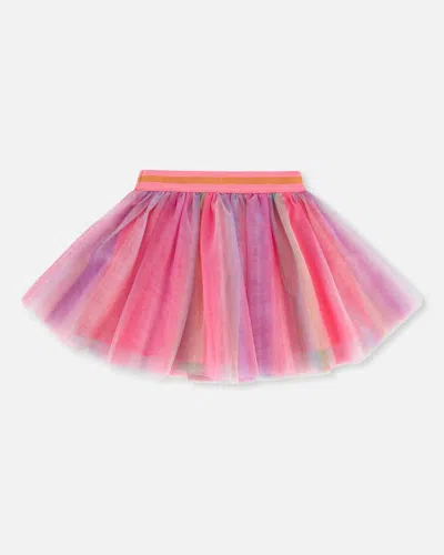 Deux Par Deux Kids' Little Girl's Tulle Skirt Rainbow Stripe