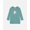 Deux Par Deux Little Girl's Tunic With Front Pocket Emerald Green In Artic