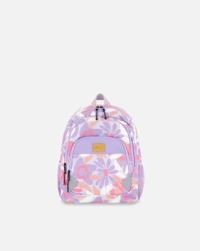 Deux Par Deux Little Kids Backpack Retro Flower In Purple
