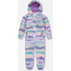 Deux Par Deux Kids Unisex Printed Mid-season One-piece Outerwear Mauve And Blue, Pink Mountain In Mauve And Blue, Pink Mountain