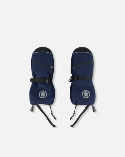 Deux Par Deux Little Kids Unisex Technical Mittens Navy In Dress Blue
