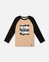 Deux Par Deux Long Raglan Sleeve Jersey Tee In Multi