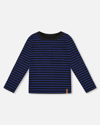 DEUX PAR DEUX DEUX PAR DEUX LONG SLEEVE BRUSHED JERSEY STRIPED TEE