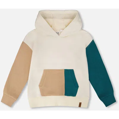 Deux Par Deux Kids'  Long Sleeve French Terry Hoodie In Multi