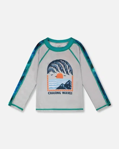 Deux Par Deux Kids'  Long Sleeve Graphic Rashguard In Multi