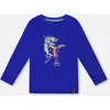 Deux Par Deux Long Sleeve Jersey Tee In Blue