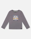 Deux Par Deux Kids'  Long Sleeve Organic Cotton Jersey Tee In Gray