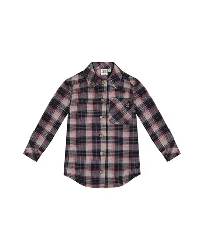DEUX PAR DEUX DEUX PAR DEUX LONG SLEEVE PLAID BUTTON FRONT TUNIC FLANNEL SHIRT - LITTLE KID