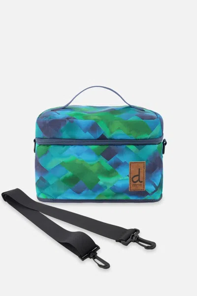 Deux Par Deux Kids' Lunch Box Blue Diamond Print In Multi