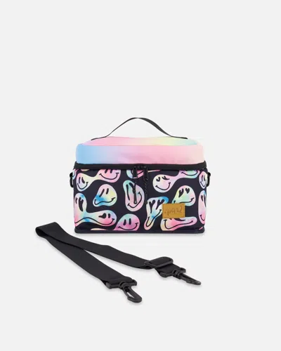Deux Par Deux Lunch Box Smiley Face Girl In Black