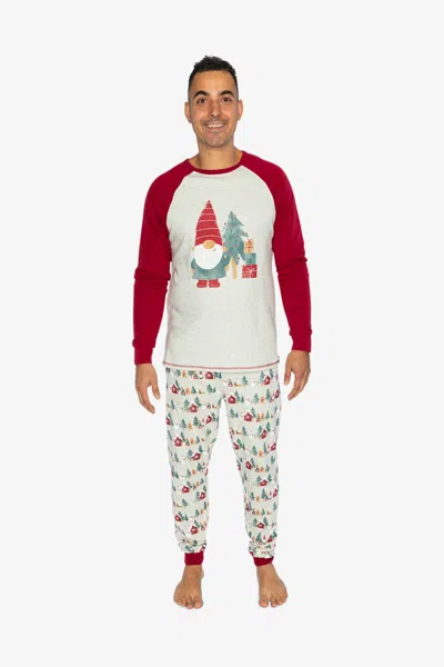 Deux Par Deux Men Christmas Organic Cotton Top Pants Two Piece Pajama Set In Multi