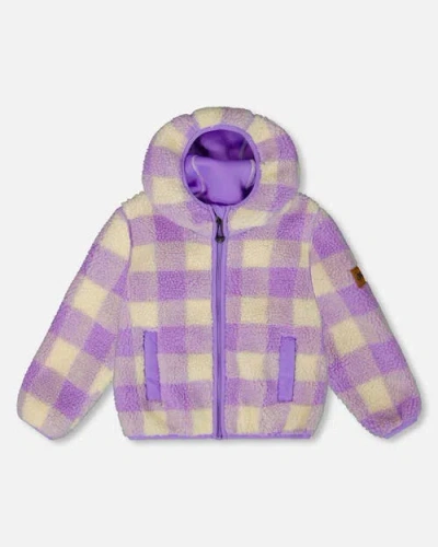 Deux Par Deux Kids'  Mid-season Jacket In Purple