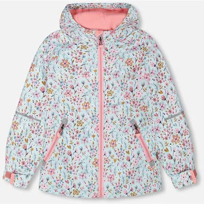 Deux Par Deux Kids'  Mid-season Mini Flower Jacket In Multi