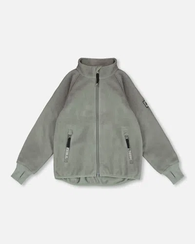 Deux Par Deux Kids' Mid-layer Teknik Jacket Sage In Green