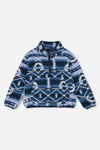 Deux Par Deux Mid-season Plush Half Zip Kangaroo Pocket Pullover Jacket In Multi