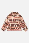Deux Par Deux Mid-season Plush Pullover Jacket Aztec Pink In Multi