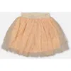 Deux Par Deux Kids'  Multi Layer Glittering Mesh Skirt In Gold