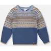 Deux Par Deux Norwegian Jacquard Knit Sweater In Black