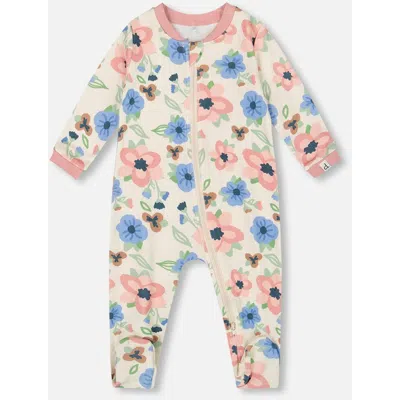 Deux Par Deux Babies'  One-piece Organic Cotton Pajama In Multi