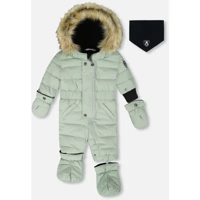 Deux Par Deux Kids'  One-piece Original Puffy Snowsuit In Green
