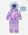 Deux Par Deux One-piece Play Snowsuit In Purple