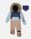 Deux Par Deux One-piece Play Snowsuit Designed For Car Seat In Multi