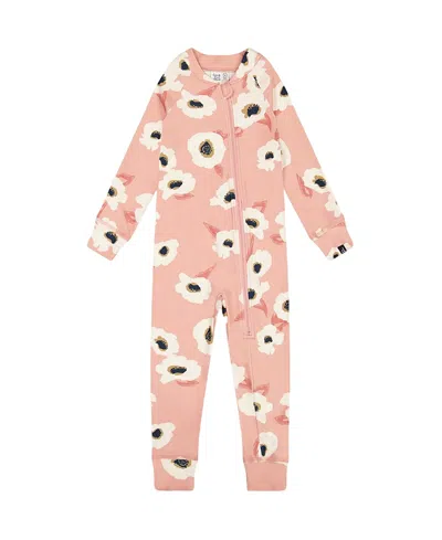 Deux Par Deux One Piece Thermal Underwear - Baby In Printed Off White Flowers