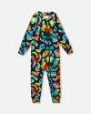 Deux Par Deux Kids'  One-piece Thermal Underwear In Black