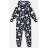 Deux Par Deux One-piece Thermal Underwear Flower In Blue