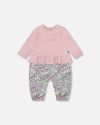 Deux Par Deux Organic Cotton Bi-material Romper In Multi