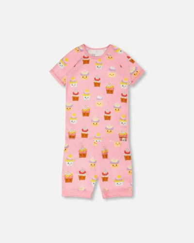 Deux Par Deux Kids'  Organic Cotton Cupcake Two-piece Pyjama Set In Multi