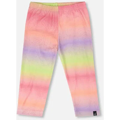 Deux Par Deux Kids'  Organic Cotton Elastic Waist Slim Fit Jersey Capri In Purple