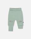Deux Par Deux Babies'  Organic Cotton Evolutive Pant In Green