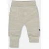 Deux Par Deux Organic Cotton Evolutive Pants Striped Heather In Multi