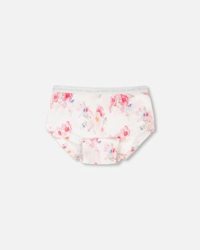 Deux Par Deux Kids'  Organic Cotton Flowers Boyshort Panty In Multi