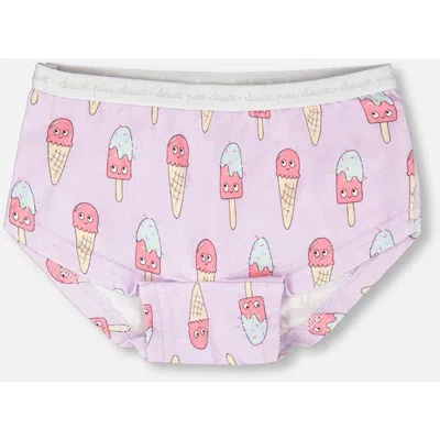 Deux Par Deux Kids'  Organic Cotton Ice Creams Boyshort Panty In Pink