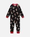 Deux Par Deux Organic Cotton Interlock One-piece Pajama Cookie In Black