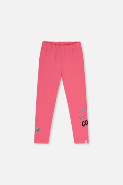 Deux Par Deux Kids'  Organic Cotton Ivy Soft Stretchy Leggings In Pink