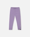 Deux Par Deux Kids'  Organic Cotton Jersey Leggings With Cats In Purple