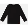 Deux Par Deux Kids'  Organic Cotton Jersey Pocket T-shirt In Black