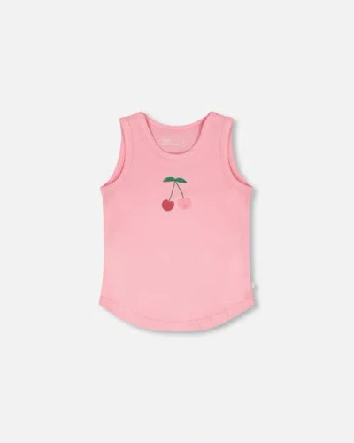 Deux Par Deux Kids'  Organic Cotton Jersey Sleeveless Tank Top In Pink