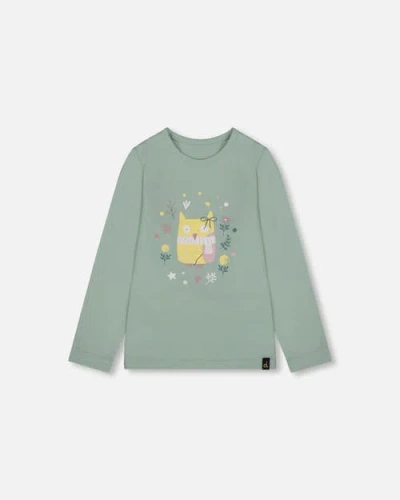 DEUX PAR DEUX DEUX PAR DEUX ORGANIC COTTON JERSEY TOP WITH OWL