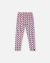 Deux Par Deux Organic Cotton Leggings Apple In Blue