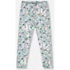 Deux Par Deux Organic Cotton Leggings Llama In Green