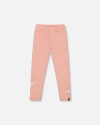 Deux Par Deux Organic Cotton Leggings With Unicorn In Pink