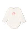 Deux Par Deux Organic Cotton Long Sleeve Romper Cat In White